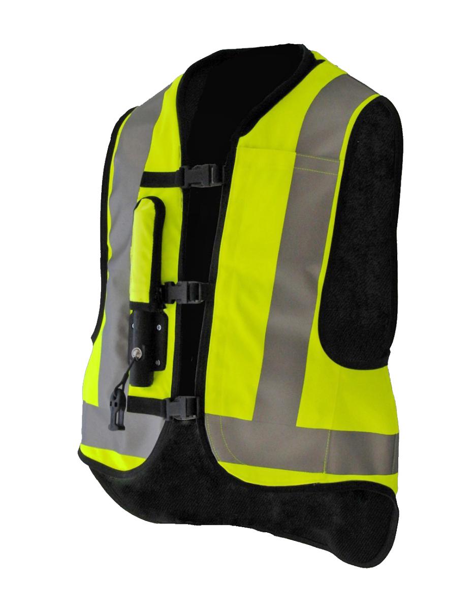 Helite Airvest offers airbag protection in a motorcycle crash