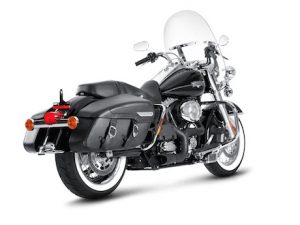 Akropovic Open-Line motorcycle exhaust system on a Harley-Davidson Road King