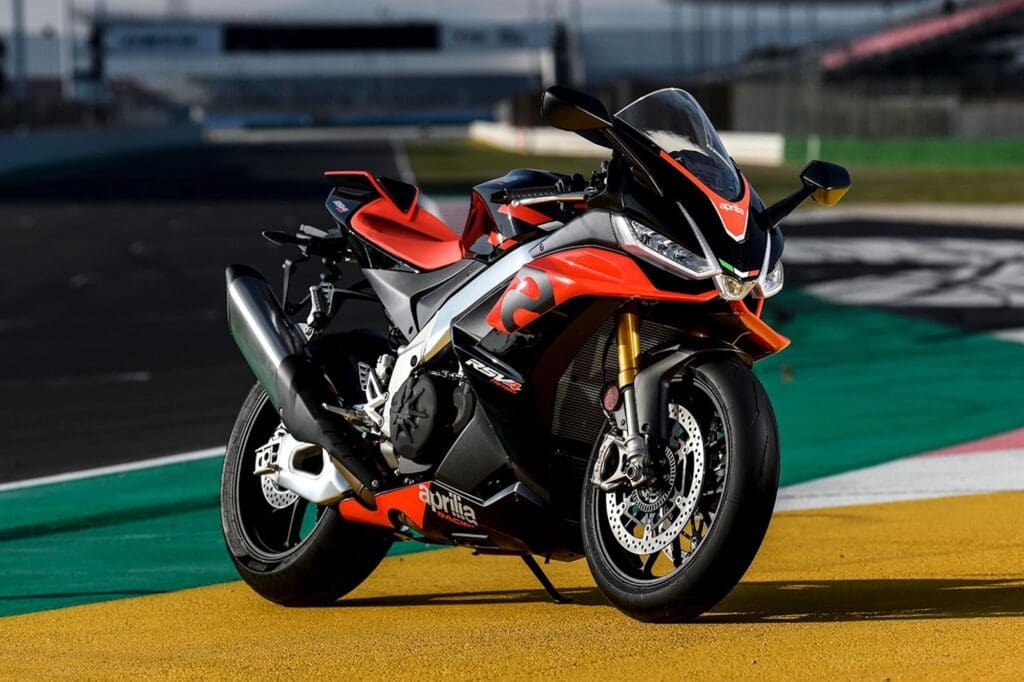 Aprilia's 2021 RSV4 Factory. Media sourced from Motorcycle News. 