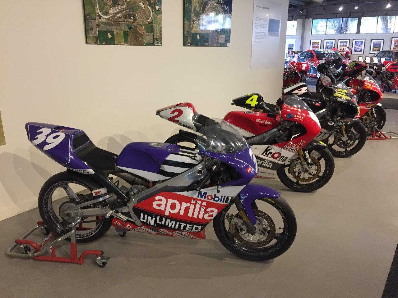 Aprilia RSV 125s on display 39 Alex Gramigni, 2 Kazuto Sakata, Black 4 Sakata, Red 4 Roberto Locatelli grand prix
