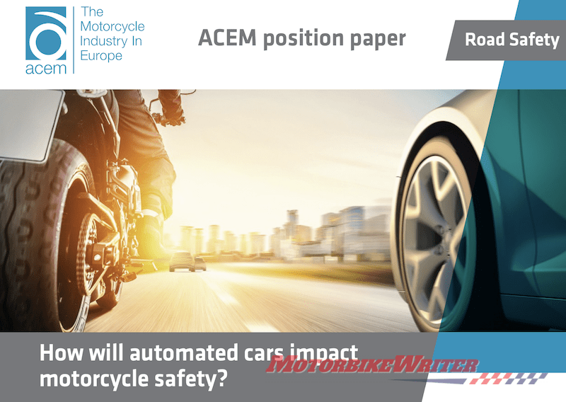 Automated cars lane filtering lane splitting road safety