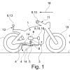 A figure of how BMW's new electronic-assistive tech will work in potential future center stands. Media sourced from CycleWorld.