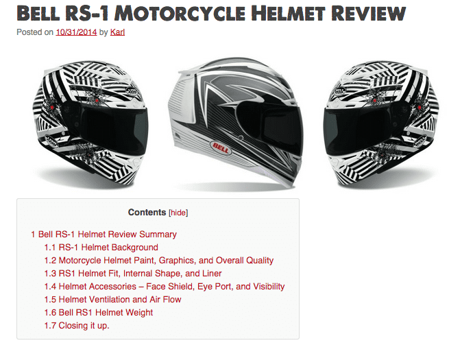 Bell RS 1 Motorcycle Helmet Review