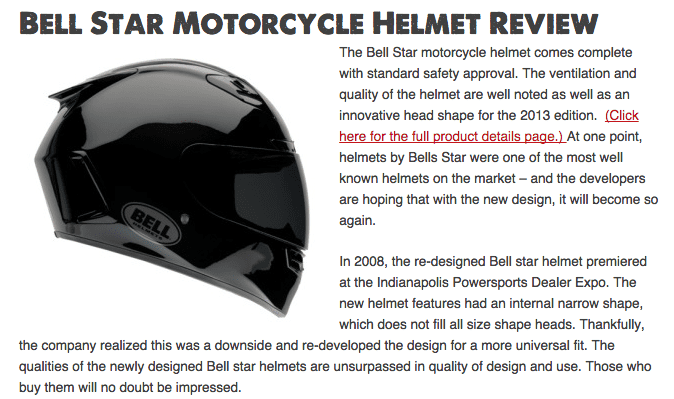 Bell Star Motorcycle Helmet Review