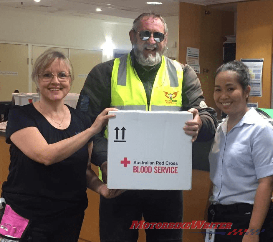 Peter delivers blood supplies to the Mater Hospital 