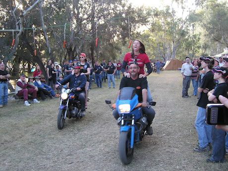 Fun and games at the annual Ruptured Budgie motorcycle Rally 25th Ruptured Budgie Rally organised by the Moto Guzzi Club of Queensland 