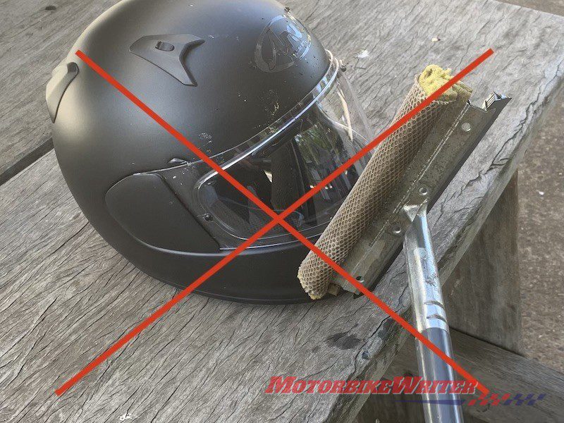 cleaning bugs off helmet visor and bike