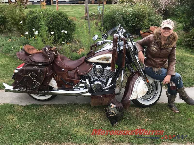 Chris Keeble and her Indian Chief Vintage Calamity Jane