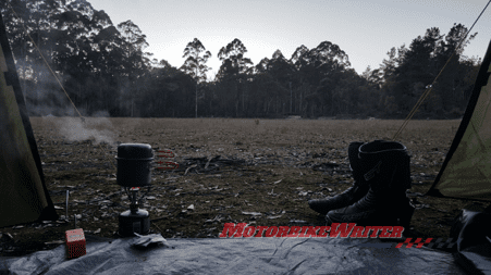 Camping tent coffee, Jason Barton