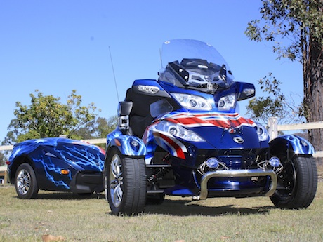 John and Rose England's patriotic Can-Am Spyder and trailer