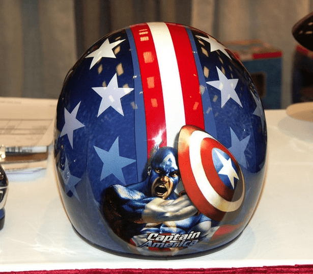 Captain America Cartoon Motorcycle Helmet
