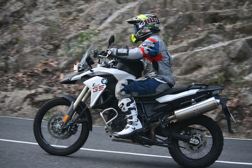 Chris Vermeulen n his BMW F 800 GS wet