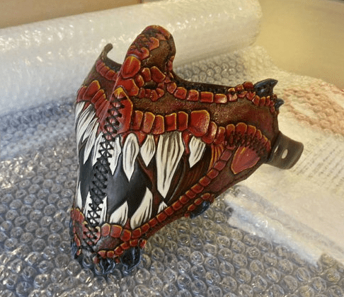 Custom Dragon Style Motorcycle Riding Mask by elvaqueromuerto