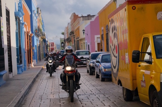 Riding through the vibrant and colourful streets of Campeche Mexico