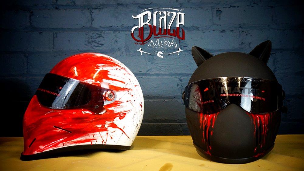 Custom Airbrushed Motorcycle Helmets from Blaze ArtWorks