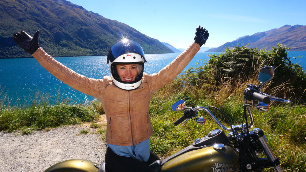 BMX and mountain bike racing couple Barry Nobles of the USA and Aussie Olympian Carline Buchanan share a passion for two wheels that extends to their Harleys.