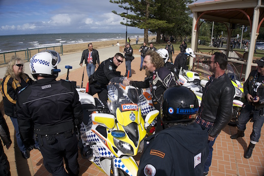 Riders congratulate cops on a job well done mods v rockers