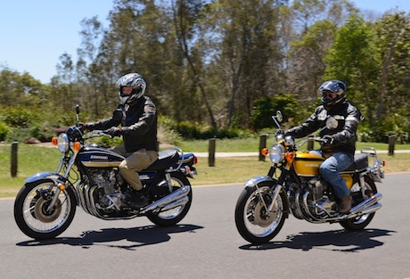 Gordon on the Kawasaki Z900 and MotorbikeWriter on the Honda CB750 last