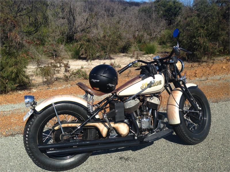 Julie Jasper rides old Indian Scout around Australia for domestic violence victims