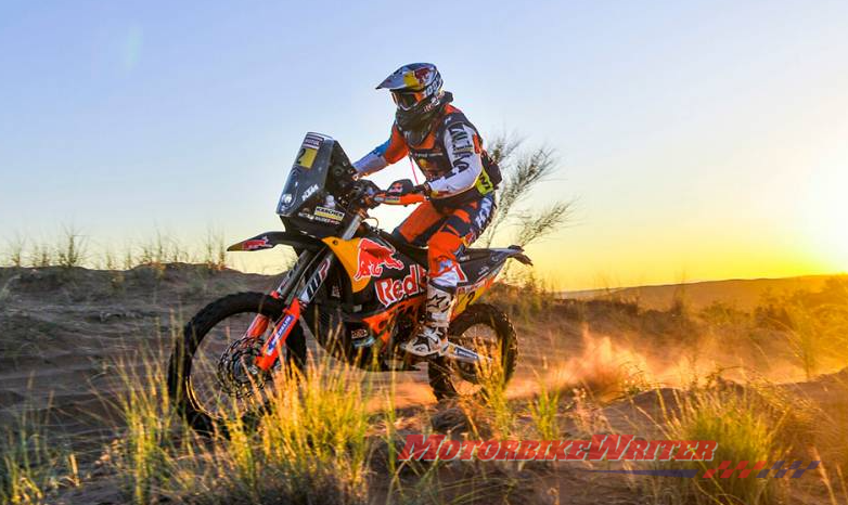 Dakar leader Matthias Walkner brave