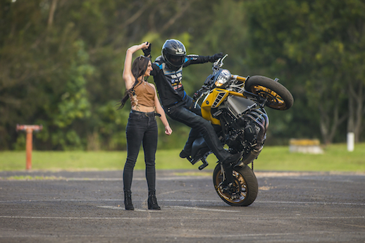 Dave McKenna stunt rider and model Antonina Rizzuto 1