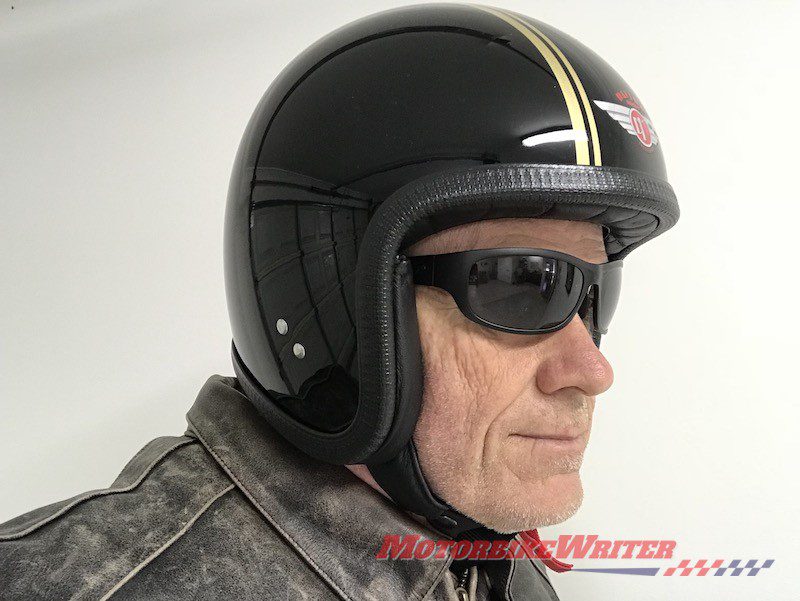 Davida Speedster V3 helmet with Flying Eyes glasses