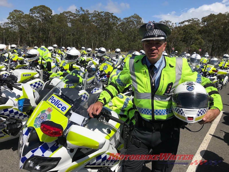 DayGlo Queensland motorcycle Police