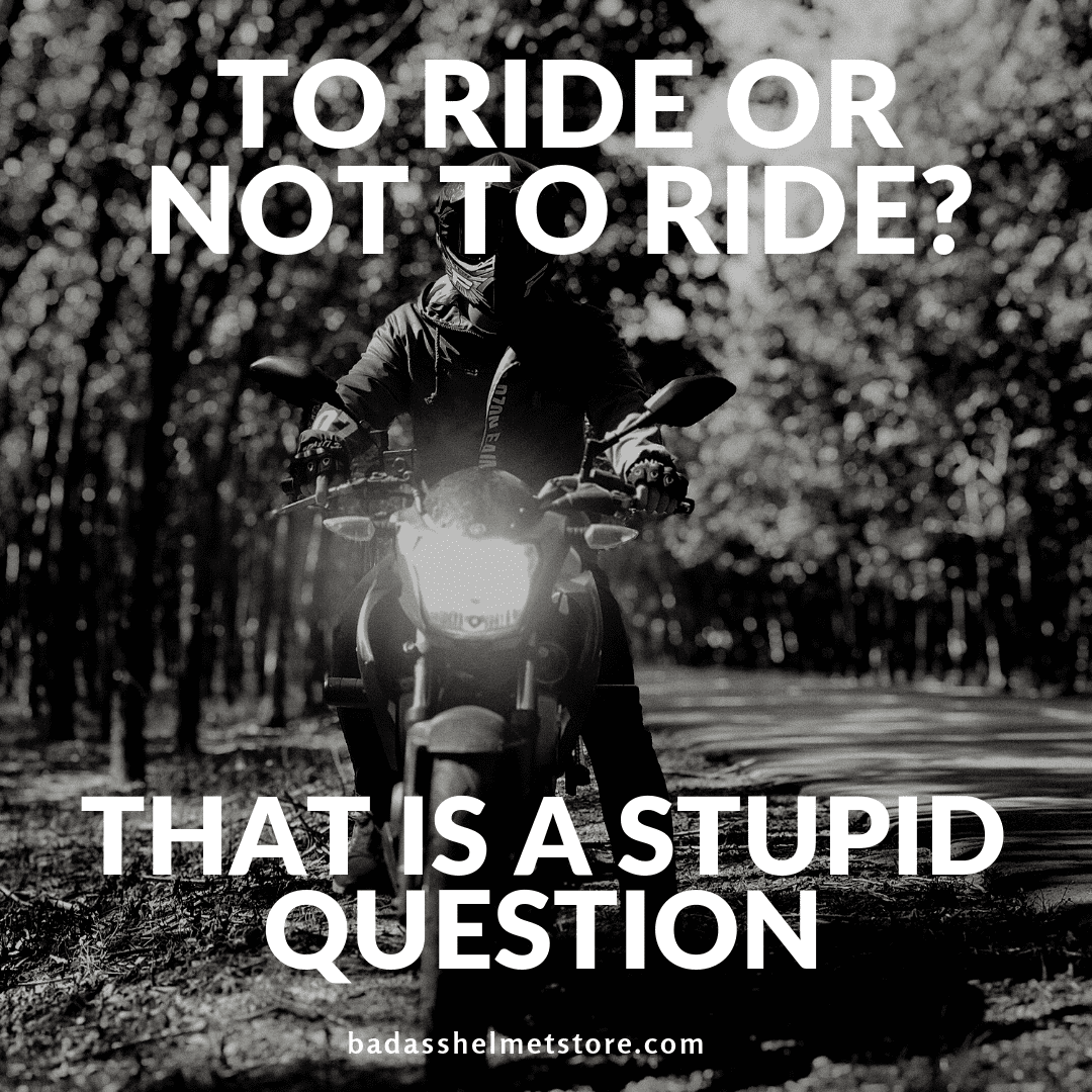To ride or not to ride? That is a stupid question.