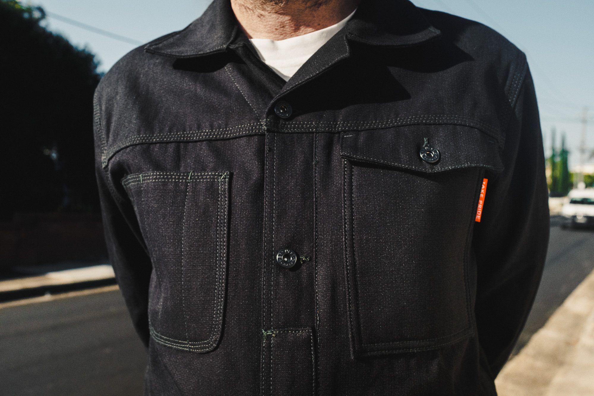 Earnest Co. 'Smiths' K-Canvas Moto Workwear Jacket detail