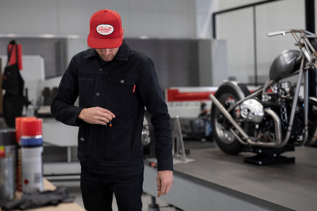 Earnest Co. 'Smiths' K-Canvas Moto Workwear Jacket