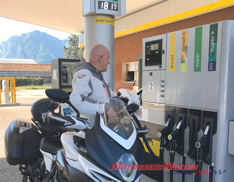 Europe motorcycle travel fuel