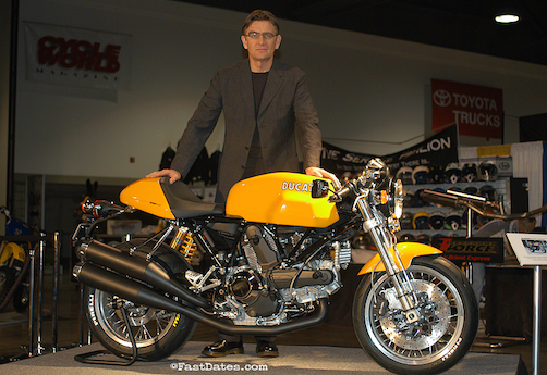 Terblanche with a Ducati SportClassic (photo FastDates.com) designer