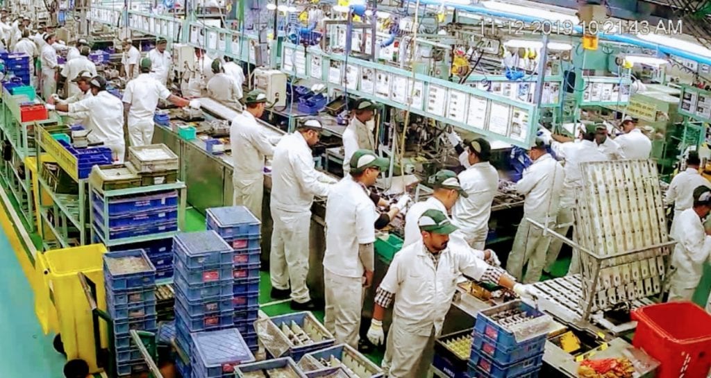 Honda Motorcycle and Scooter - view of workers in HMSI Plant