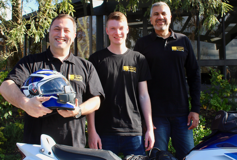 Reyedr retrofit HUD unit for motorcycle helmets
