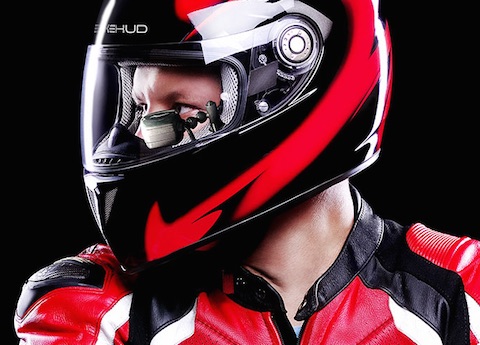 BikeHUD head-up display for motrocycle helmets