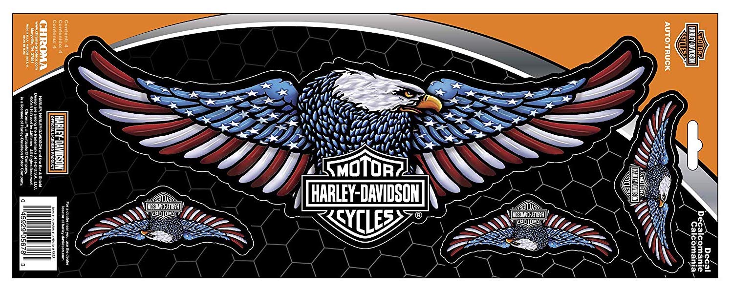 Harley-Davidson Eagle Red/White/Blue Onz Decal