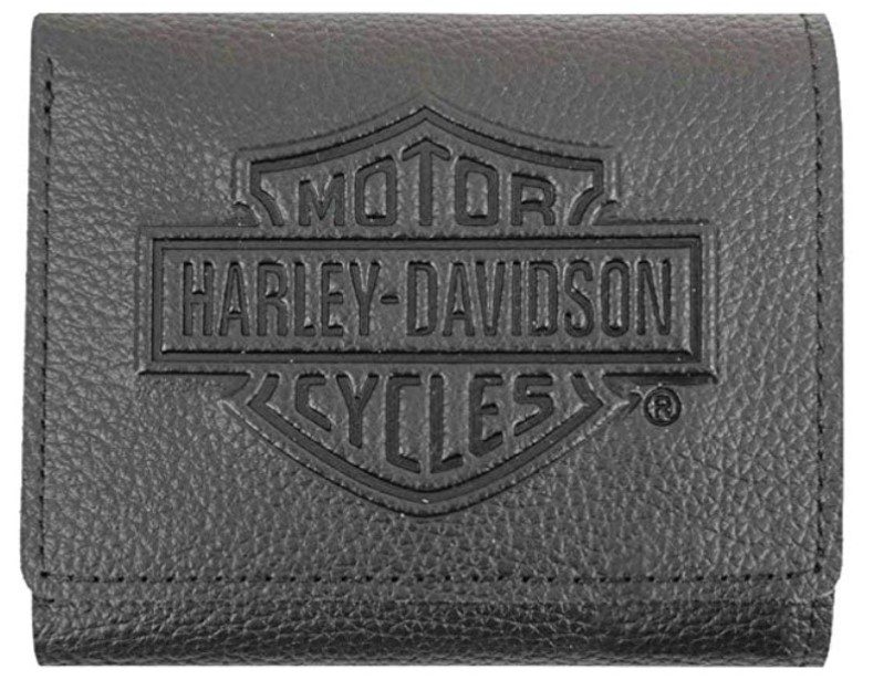 Harley-Davidson Embossed B&S Logo Tri-Fold Wallet