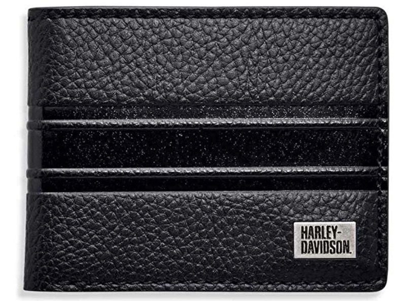 Harley-Davidson Embossed Stripe Bi-Fold Leather Wallet