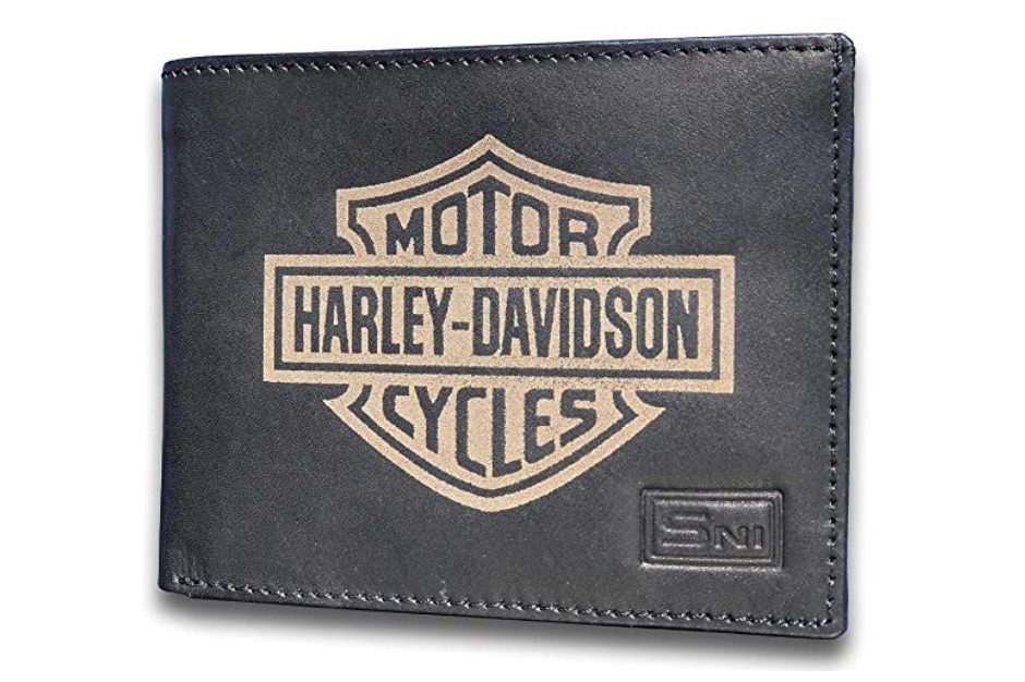 Harley-Davidson Genuine Cowhide Leather Laser Engraved Wallet