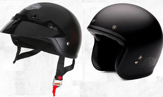 Harley Shorty (left) and Retro helmets