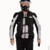 Front view of rider wearing Helite eTurtle 2 Airbag Vest