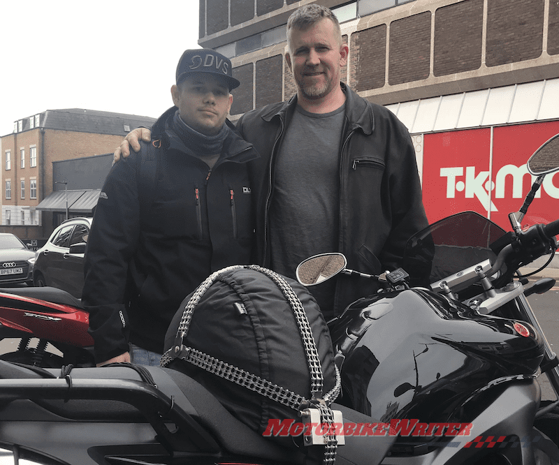 Andras and Thomas Torkos wth DSD Motoring Helmet lock