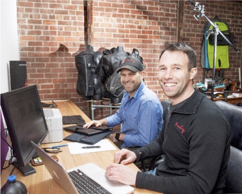 Henty founders Jon and Jeremy backpacks