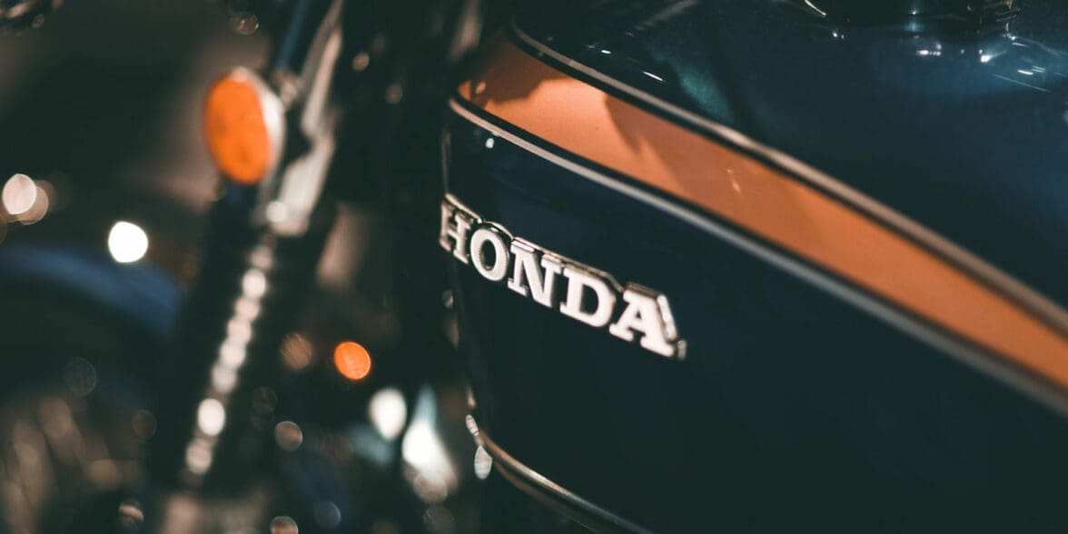 The back-quarter view of a Honda gas tank. Media sourced from Honda's Facebook Page.
