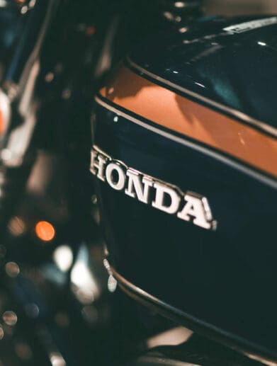 The back-quarter view of a Honda gas tank. Media sourced from Honda's Facebook Page.