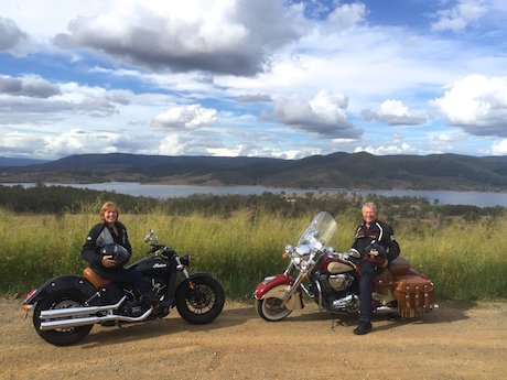 Couples riding pillion