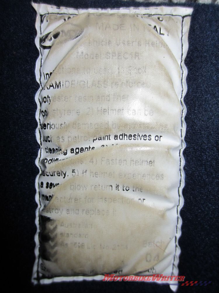 Helmet label sticker