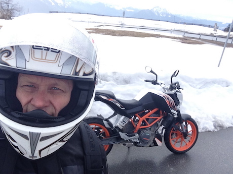 Could have done with heated grips on the KTM 390 Duke launch in Austria