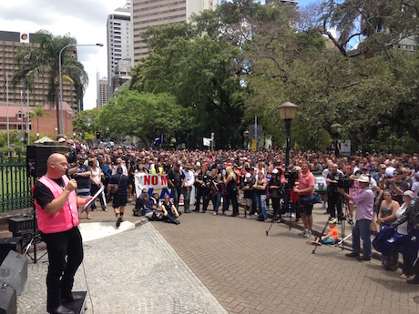 Gabe addresses the first anti-VLAD protest policy