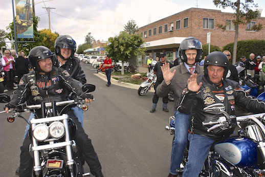 Local and state pollies pillion to the opening of Texas as the first mainland Motorcycle Friendly town in 2013 - public challenge